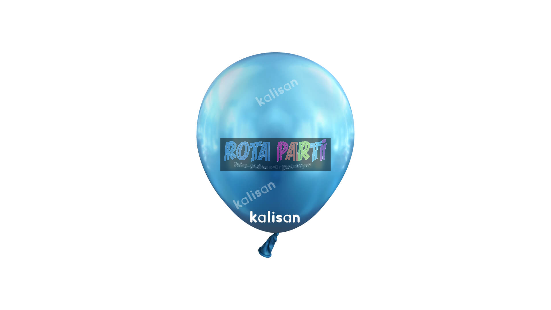 5" Mini Mirror (Krom) Mavi Balon 100'Lü