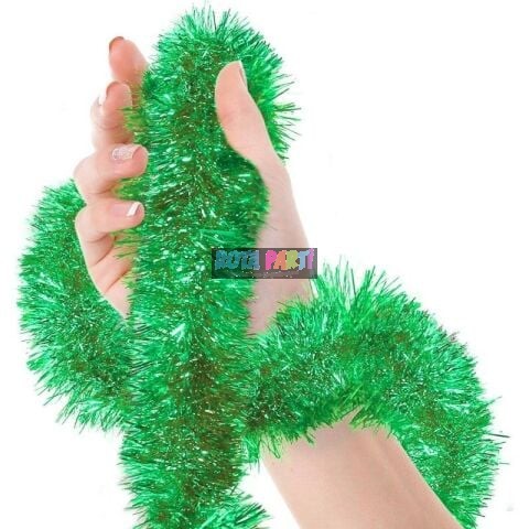 2 Mt Metalize Yeşil Sim Süs 6,5cm