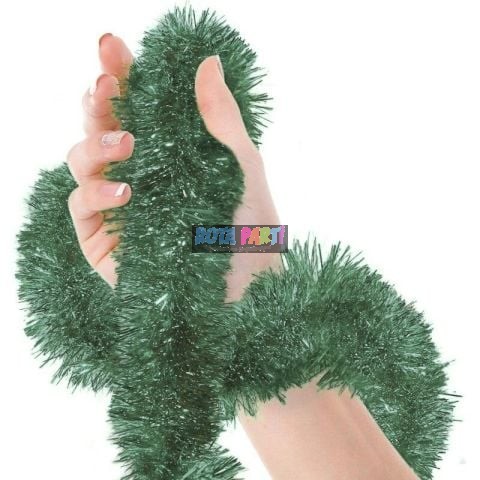 2 Mt Metalize Koyu Yeşil Sim Süs 6,5cm