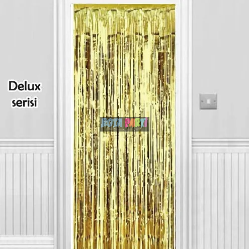 Gold Işıltılı Duvar Kapı Perdesi Arka Fon 90x200 cm